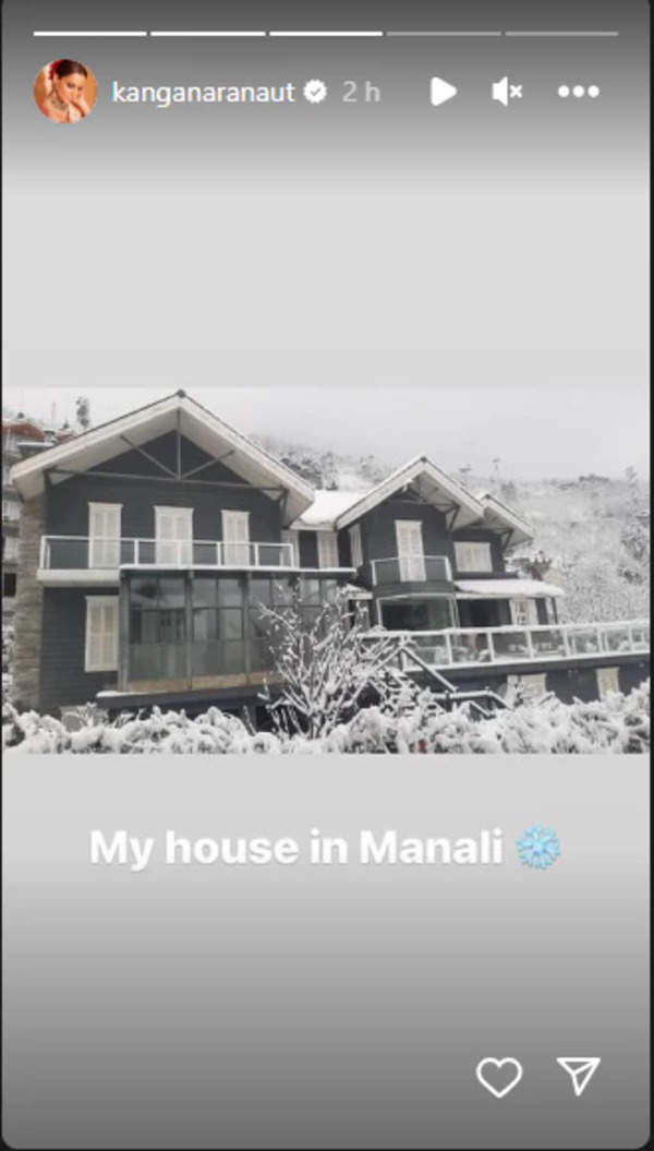 Kangana Ranaut shares captivating photos of her snow-laden house in ...