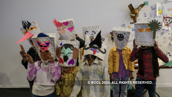 Children made DIY masks at the IAF workshop