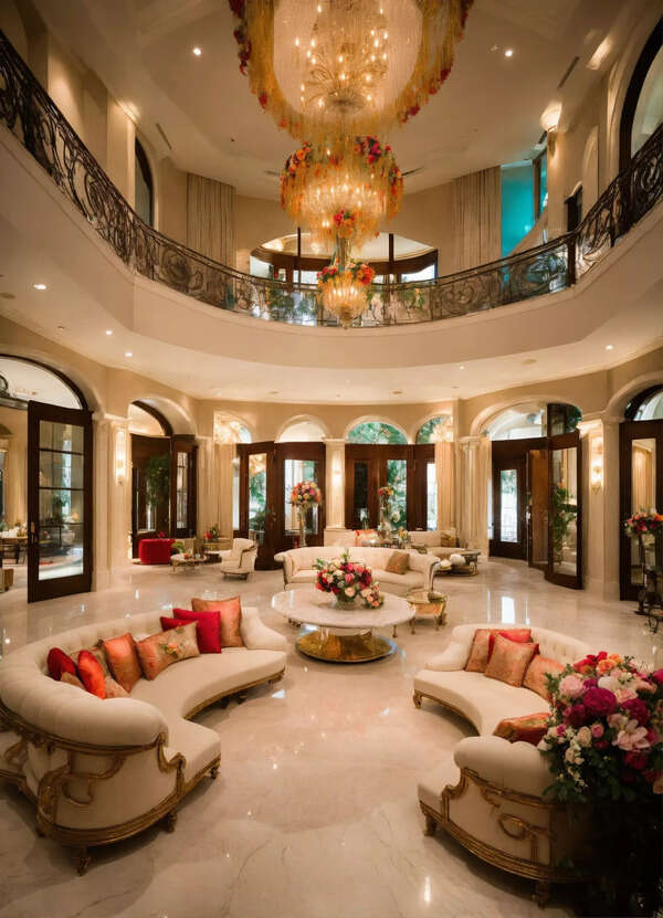 large upscale wedding reception