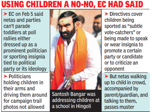 Controversy: Shiv Sena MLA Santosh Bangar’s Directive to Schoolchildren Regarding Voting | Mumbai News – Times of India