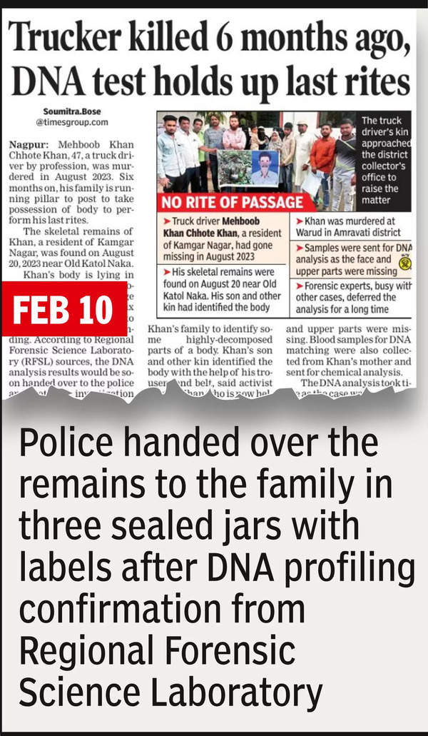 Top cop helps kin get trucker’s remains stuck in lab for 6 mths | Nagpur News – Times of India