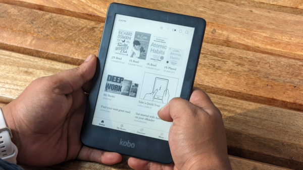 The Kobo Clara2E e-reader is waterproof and made of recycled plastic