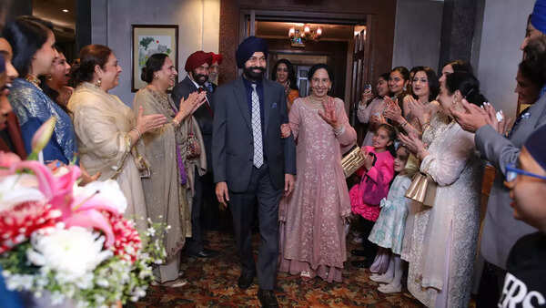 PB Singh with family and friends