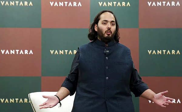 Jamnagar, Feb 26 (ANI): Reliance Foundation Director Anant Ambani addresses the ...