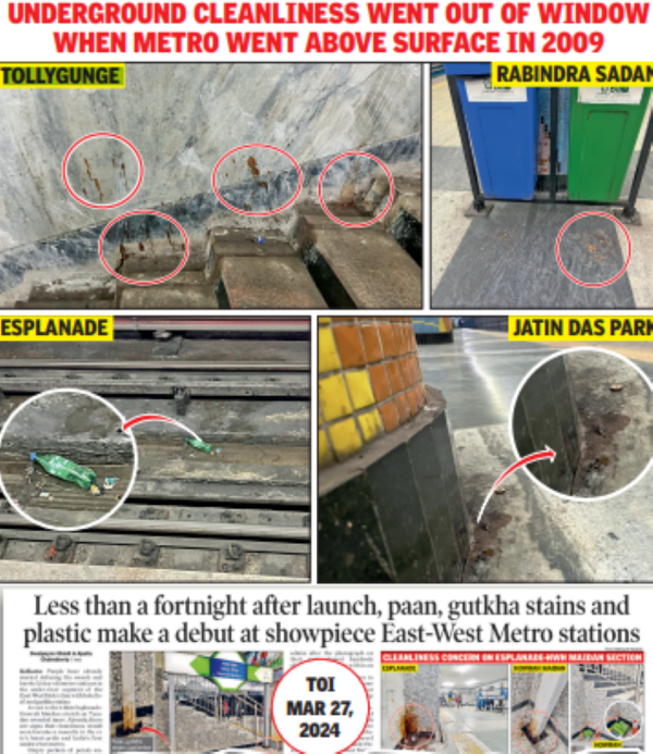 Kolkata Metro E w Stain Culture A Legacy Of N s Litter spit Habit