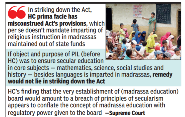 SC Stays HC Order Declaring UP Madrassa Act 'unconstitutional' | India ...