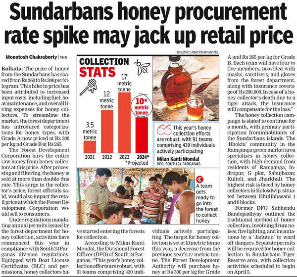 300 forest workers, cops, BSF to take guard against honey robbers