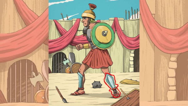 Optical Illusion: Only a genius can spot the gladiator's sword in
