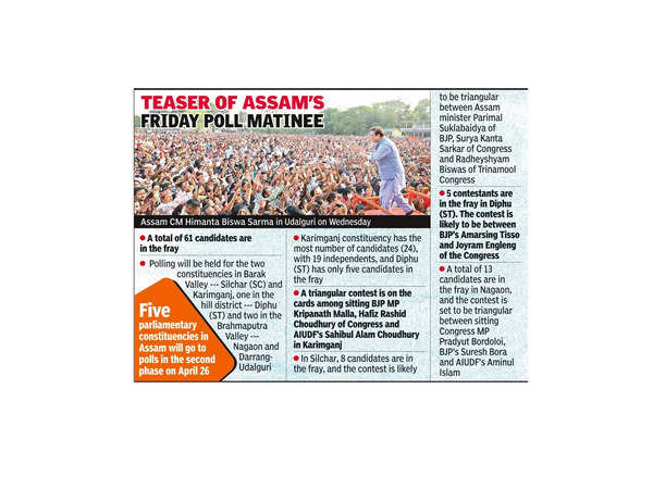 High-pitch campaign for 2nd bout of polls in Assam ends with a bang