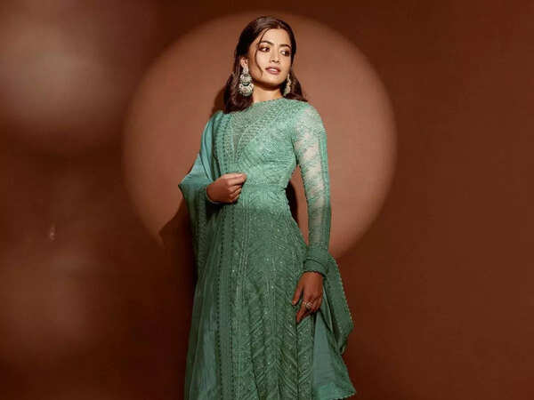 Rashmika Mandanna's mint green anarkali is perfect for a friend's wedding |  - Times of India