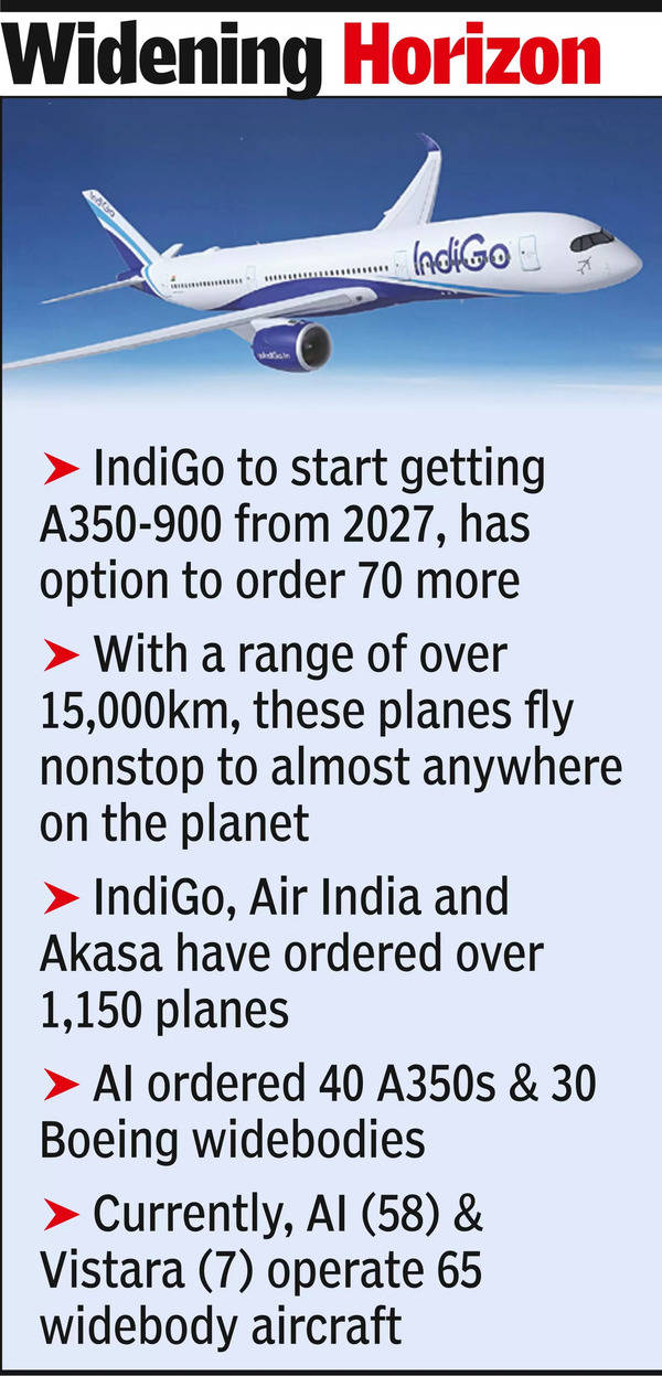 IndiGo orders 30 aircraft at $9.5bn to fly long haul
