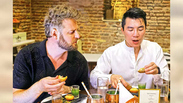 Bobby Berk and Dewey at Haveli Dharampura in Delhi