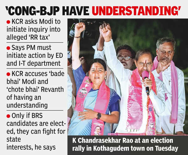 Order ED, I-T probe into ‘RR tax’, KCR dares Modi at Kothagudem poll rally