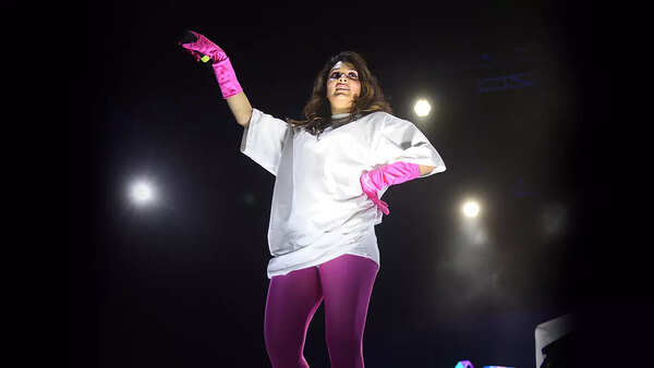 The singer partied with students at the fest