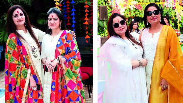 (L) Shalini and Kritika Arora (R) Shama Sahni and Bhawana Kalra