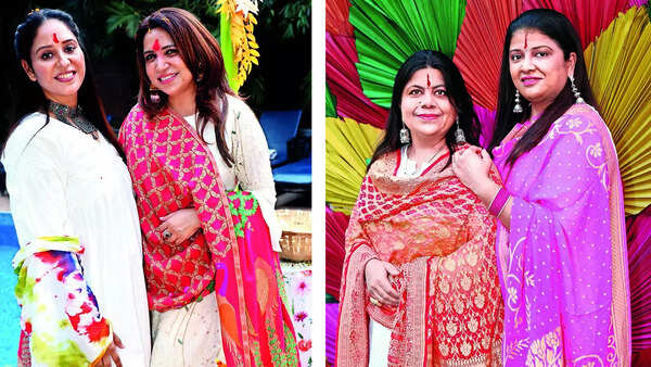 (L) Millie Sabharwal and Dr Shweta Chakraborty (R) Ekta Kapoor and Sakshi Kapoor