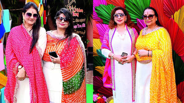 (L) Pinki Saluja and Priya Ahuja (R) Pooja Madhok and Sonia Bhasin