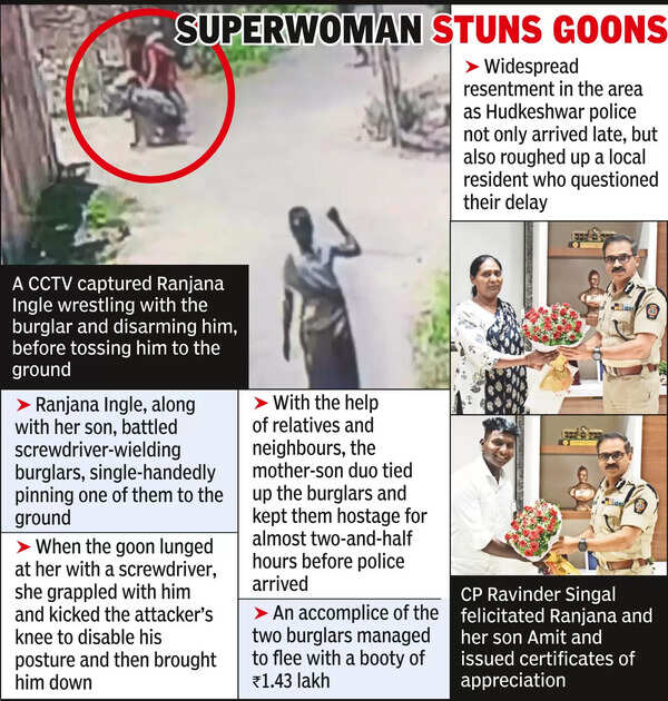Draped in valour: 43-yr-old woman pins down burglars armed with screwdrivers