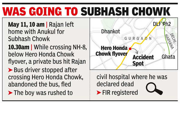 Boy Hit By Bus: 11-year-old boy hit by bus, dies in Gurgaon | Gurgaon ...