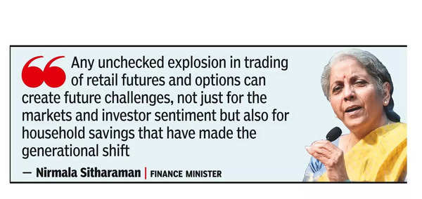 Work with Sebi to avoid F&O blowout, FM tells exchanges.