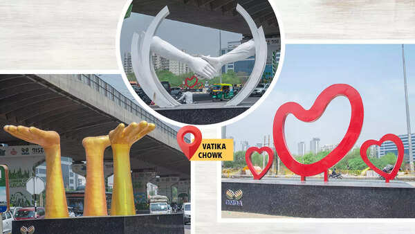 Gurgaon chowks have been getting a colourful facelift