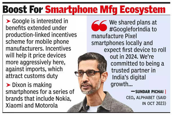 Dixon to make Google Pixel in India - Times of India