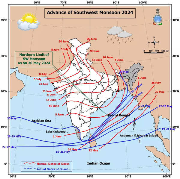 Monsoon arrives simultaneously over Kerala and northeast India, marking ...