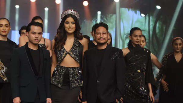 Designer S Marwein, showstopper Sonal Kukreja, Miss Diva Supranational 2023 and designer Rishan Pariat