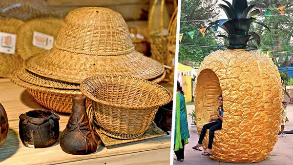 GI-tagged Larnai black pottery items and cane hats and baskets are also on offer at the festival