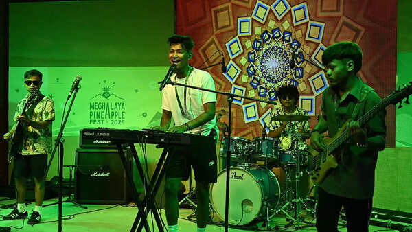 The evening was marked by performances by folk-rock bands from Meghalaya