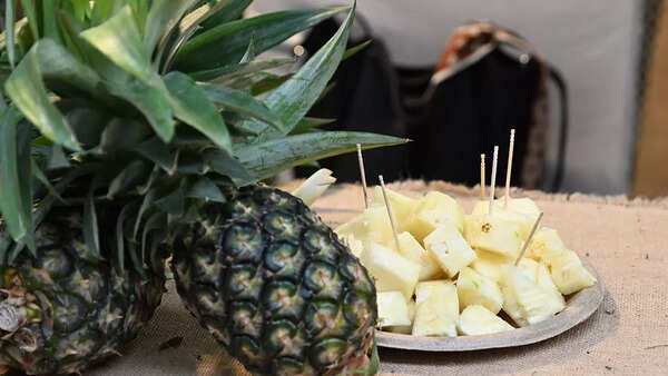 On a hot day, plateful of pineapples were refreshing, said visitors