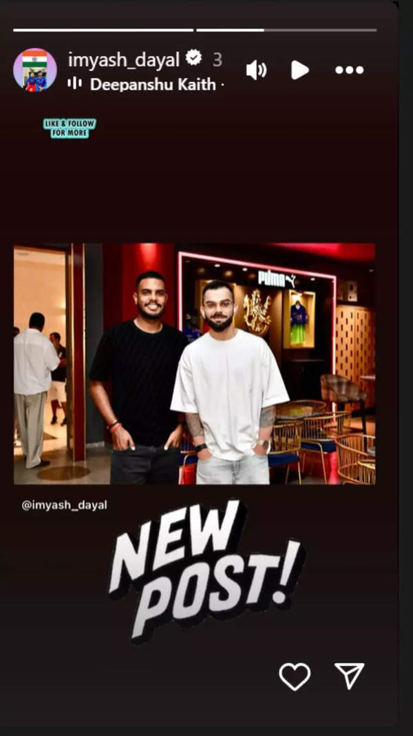 Yash Dayal's post for Virat Kohli