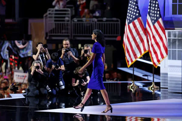 Wife of J. D. Vance Usha Vance arrives to speak during the third day of the 2024 Republican National Convention at the Fiserv Forum in Milwaukee, Wisconsin, on July 17, 2024.