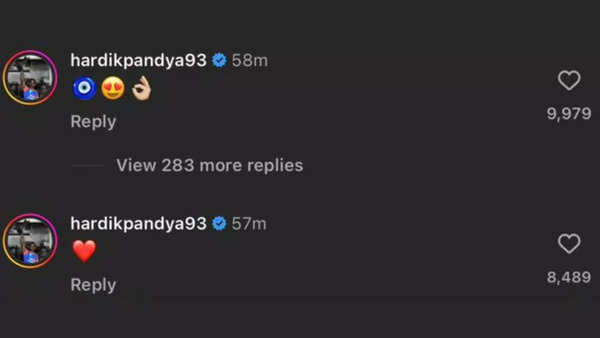 Hardik Pandya reacts to Natasa Stankovic's latest social media post