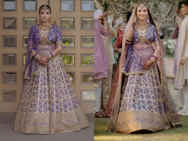 Sabyasachi Bridal Lavender Lehenga Sabyasachi bride ditches traditional red for lavender lehenga completes look with purple chooda Times of India