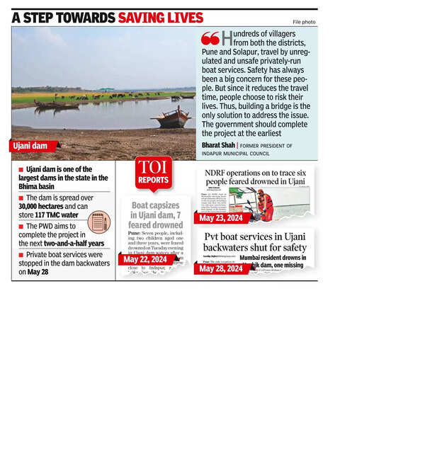 PWD floats tender to build bridge in Ujani backwaters