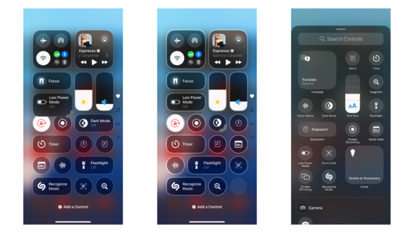 Control Centre is unimaginably customisable