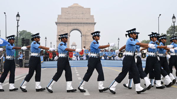 The first-ever drill team of agniveervayu women at India Gate