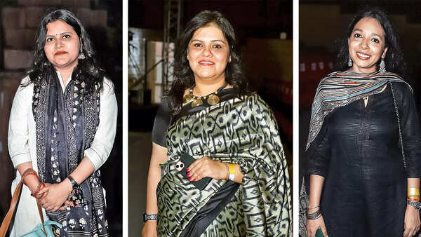 (L) Arushi Mishra (C) Kirti Karamchandani (R) Sudha