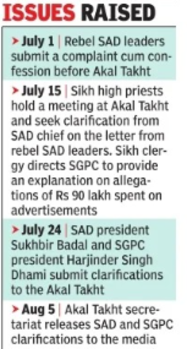 Takht releases Sukhbir’s 3-page letter ‘seeking forgiveness for mistakes’