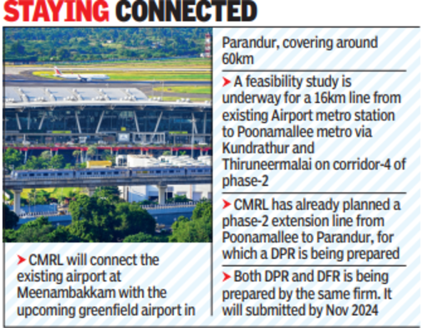 Metro Chennai: Meenambakkam to Parandur airport Metro Connection | Chennai  News - Times of India