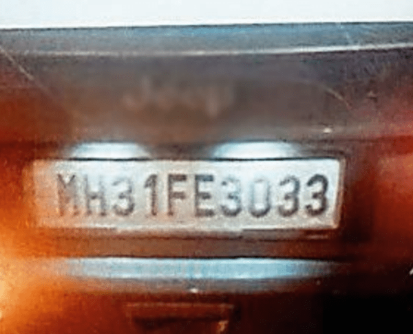 SUV’s number plate