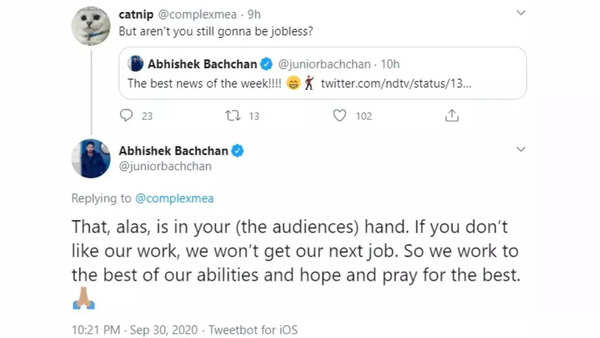 Abhishek's tweet