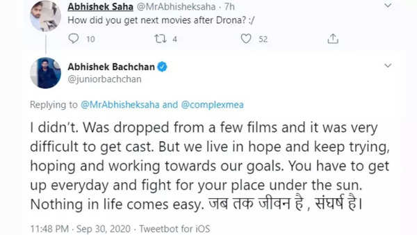 Abhishek's tweet