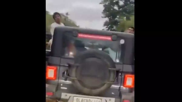 A video grab showing SUVs in Ranthambore Tiger Reserve