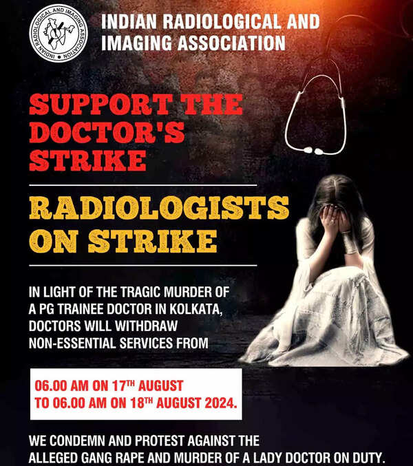 Radiologists Strike Nationwide to Protest Doctor's Rape and Murder in Kolkata Radiologists Strike Nationwide to Protest Doctor's Rape and Murder in Kolkata