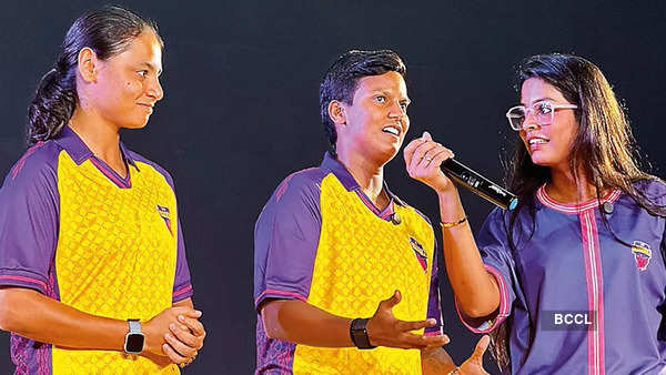 Vice-captain of Indian women's cricket team Deepti Sharma addresses students in Lucknow