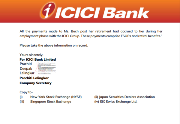 ICICI statement