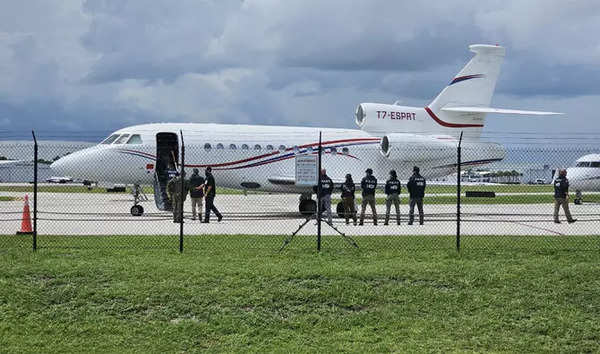 Venezuelan President Nicolas Maduro's aircraft, a Dassault Falcon 900EX private jet, after being seized by US law enforcement officials is seen in Fort Lauderdale, Florida. (AFP)