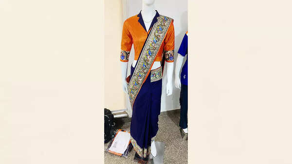 The ceremonial outfits are crafted from Banarasi silk, eri silk from Assam, cotton silk from Madhya Pradesh, linen from Maharashtra.